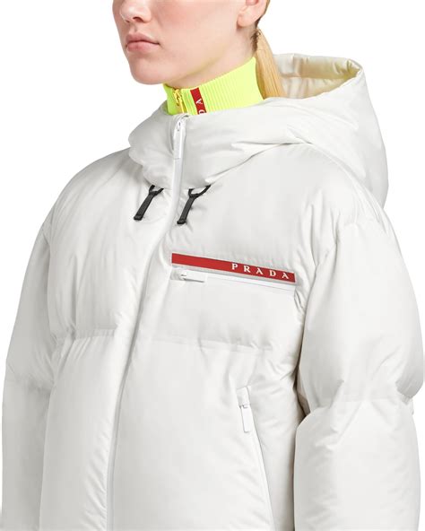 white prada puffer coat|Prada sleeveless puffer jacket.